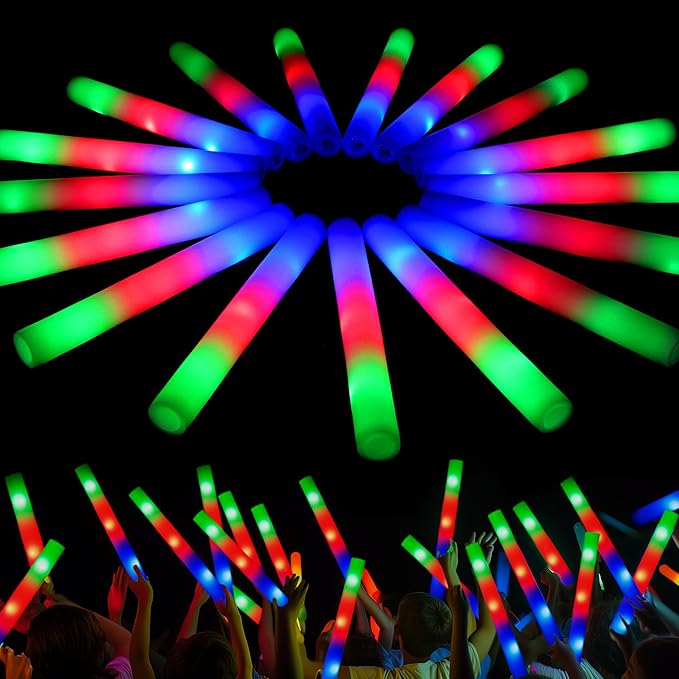 JOYIN 42 PCS LED Light Up Foam Sticks, Glow Sticks Party Favors Bulk by JOYIN