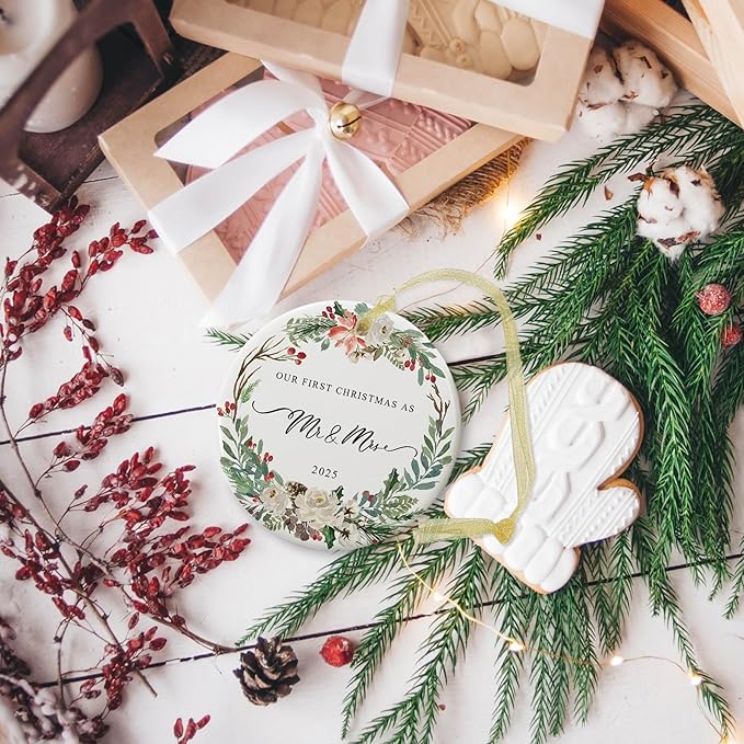 2025 First Christmas Married Ornament, First Year as Mr and Mrs Christmas - Image 3