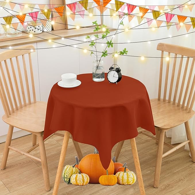 sancua Small Square Tablecloths 36x36 Inch Rust - Image 4
