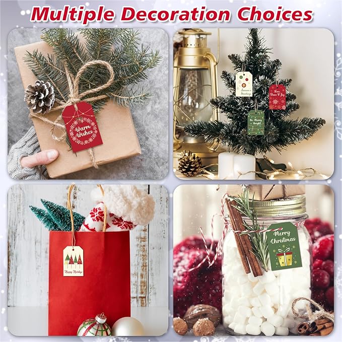 Christmas Gift Tags with String, 6 Styles - Image 6