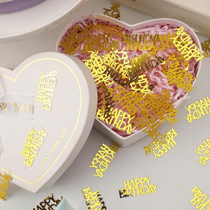 MARFOREVER Gold Happy Birthday Confetti Glitter, Birthday Party Metallic Foil - Image 3