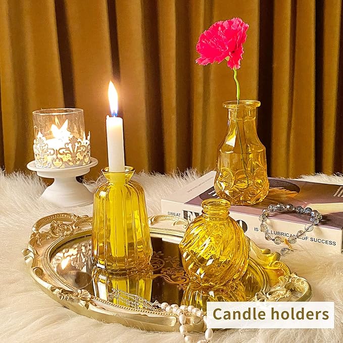 Mini Glass Bud Vases for Wedding & Bridal Shower Centerpieces, Versatile Glass - Image 2