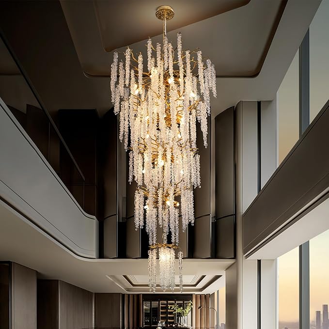 YUYI Upgraded 118'' Long Crystal Chandelier - Image 7