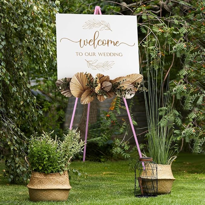 NianFeng Wooden Easel Stand for Sign, Easel Display Stand Floor for Wedding Sign by nianfeng