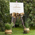 NianFeng Wooden Easel Stand for Sign, Easel Display Stand Floor for Wedding Sign by nianfeng