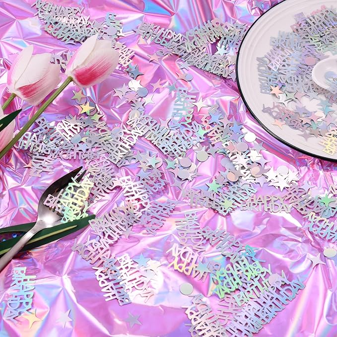 Iridescent Happy Birthday Confetti, Baby Shower, DIY Arts and Crafting - Image 4