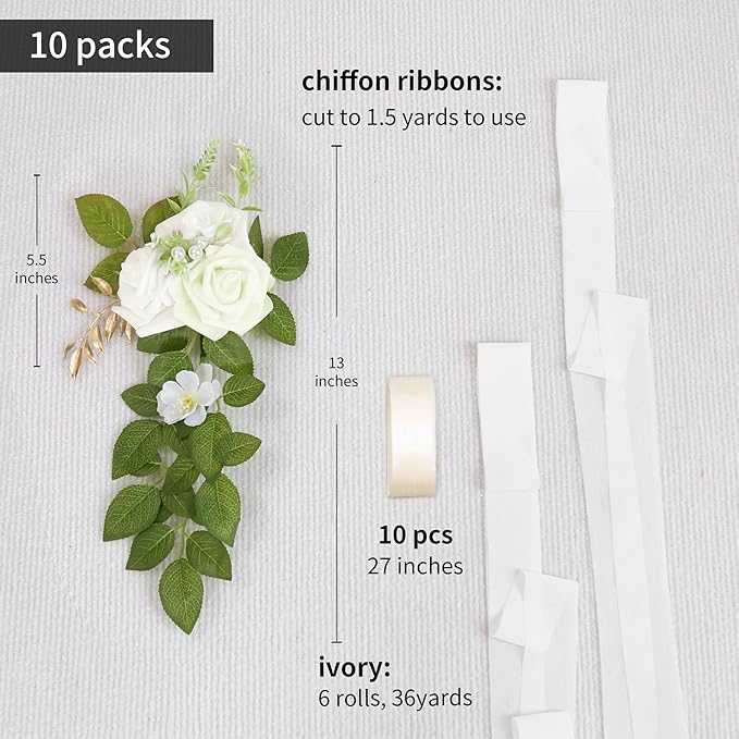 10 Wedding Aisle Decorations for Wedding Ceremony White Wedding Chair - Image 2