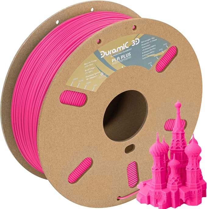 DURAMIC 3D PLA+ Filament 1.75mm 1Kg Magenta, PLA Plus Filament 1Kg Spool by Duramic3D