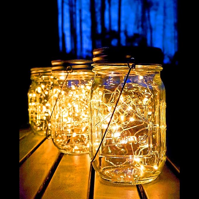 Solar Mason Jar Lights, 4 Pack 30 Led Starry Fairy String Hanging Jar Lights - Image 3
