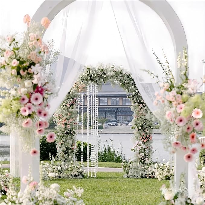 MLMW Wedding Arch Draping Fabric 4 Panels 29" x 20Ft White Sheer Wedding Arch - Image 4