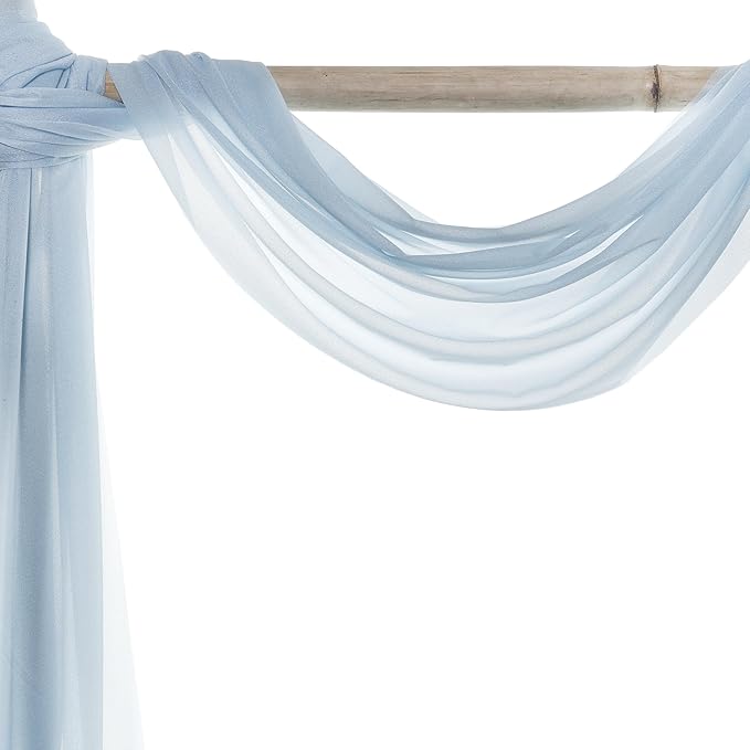 VDS Pack of 2 Panel Wedding Arch Draping Fabric Sheer Chiffon Fabric Drapery - Image 5