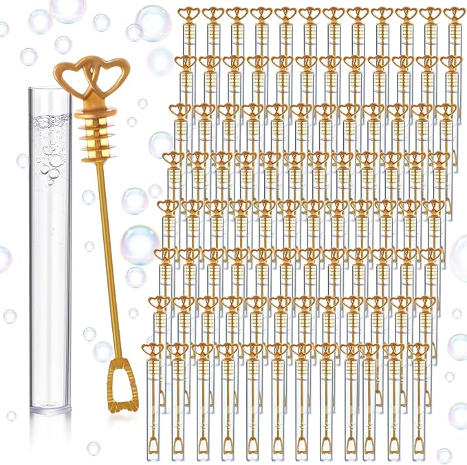 150 Pcs Bubble Wands Bulk for Wedding Party Mini Heart Wand by PullCrease