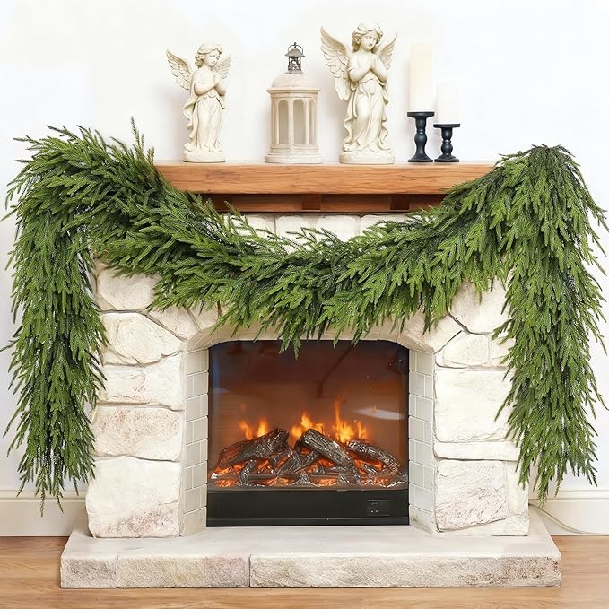 5FT Christmas Artificial Norfolk Pine Garland by YXZZWL