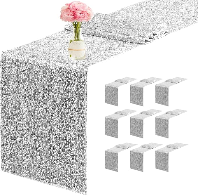 10 Packs 12 x 72 inches Sequin Table Runner by Unknown