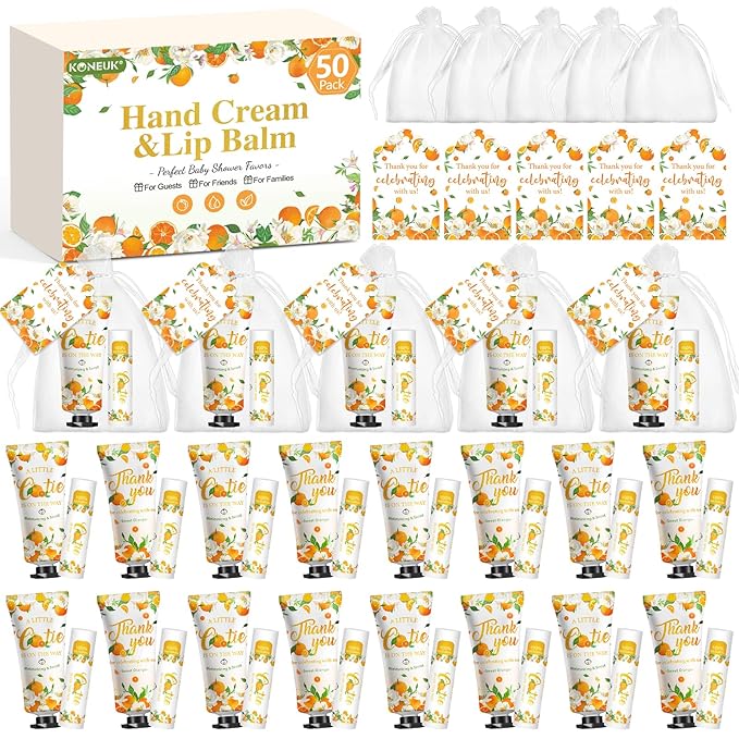 50 Pack Bulk Hand Cream and Bulk Lip Balm Gifts Sets, Bridal Shower Favors and by Unknown