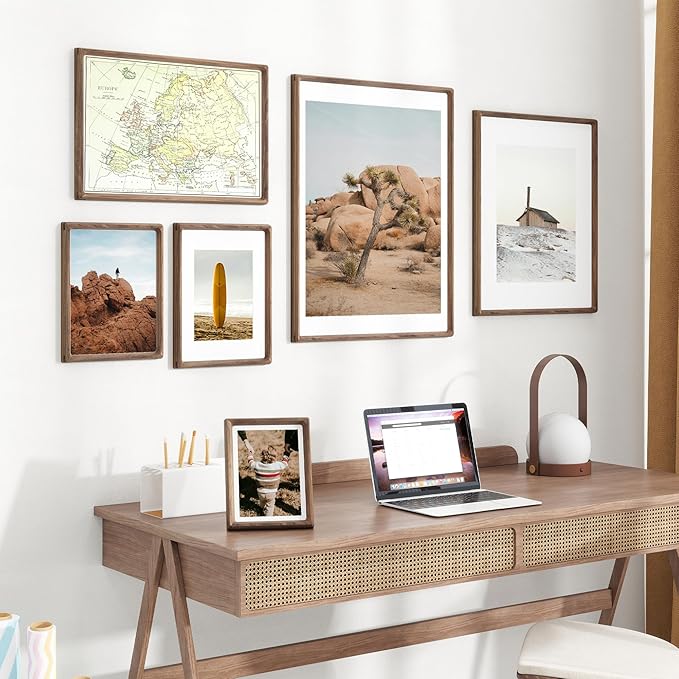 16x16 Picture Frame USA-Sourced Natural Walnut Wood Solid Original Wood Photo - Image 7