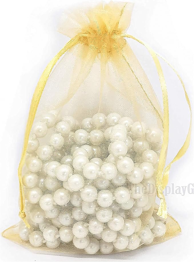 TheDisplayGuys 100-Pack 4x6 Gold Sheer Organza Gift Bags - Image 3