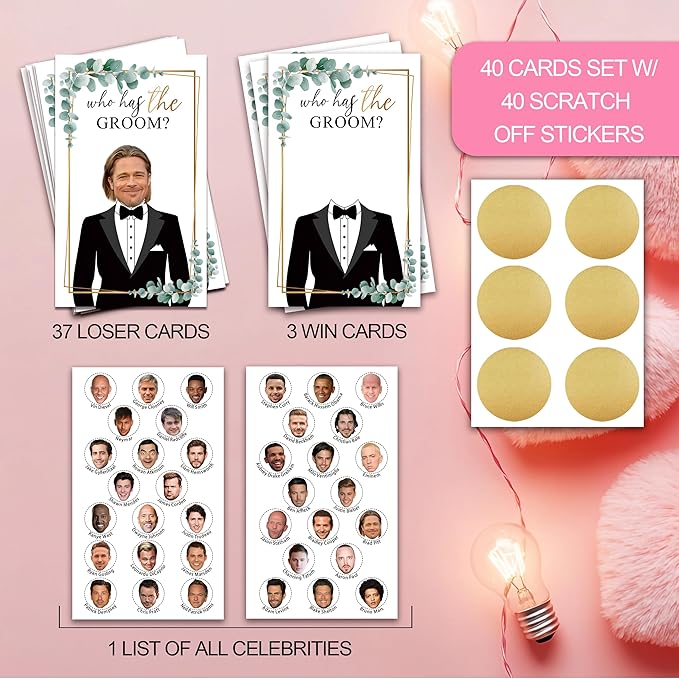 Bridal Shower Scratch Off Game Cards, Who Has The Groom, 3.5"x 2.1" - Image 3