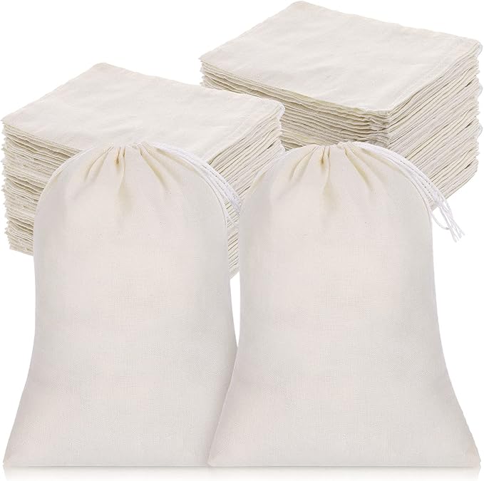 200 Pack Muslin Bags Burlap Drawstring sachet Bags Multipurpose Canvas Linen by Tatuo