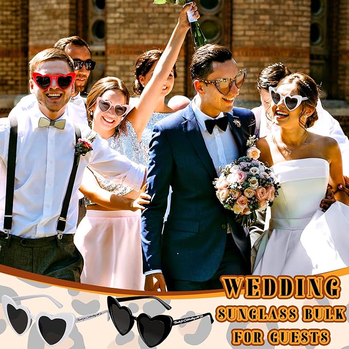 Vabean Wedding Heart Sunglasses Bulk Wedding Gifts Bachelorette Bridal Party - Image 4
