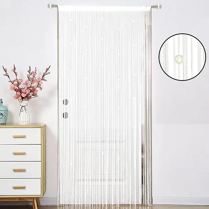 Beaded Doorway Curtain Door Beads Dense String Curtains Fringe Hippie Perfect - Image 2