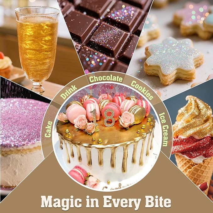 Twisweet Pink Edible Glitter for Drinks, Food Grade 10g Sparkling Sprinkles - Image 5