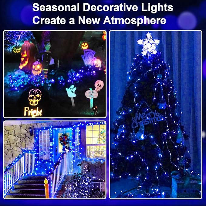 16Ft 50 LED Blue Fairy Lights Mini String Lights Waterproof - Image 6