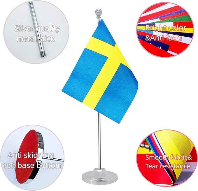 Sweden Desk Flag, Swedish Table Office Flag - Image 3