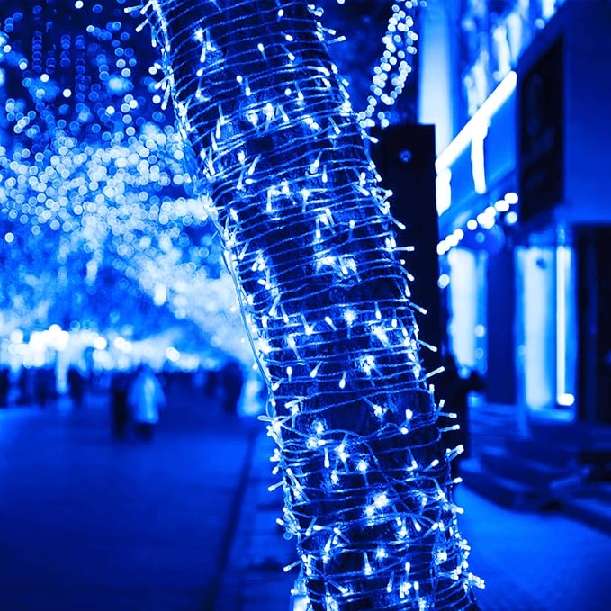 JMEXSUSS 163 FT 500 LED Blue Christmas Lights Outdoor, Waterproof Blue String - Image 2