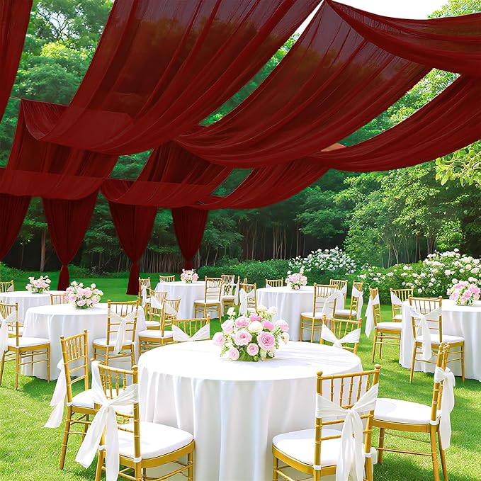 FUHSY Ceiling Drapes Wedding Arch Draping Fabric Chiffon Fabric Drapery - Image 7