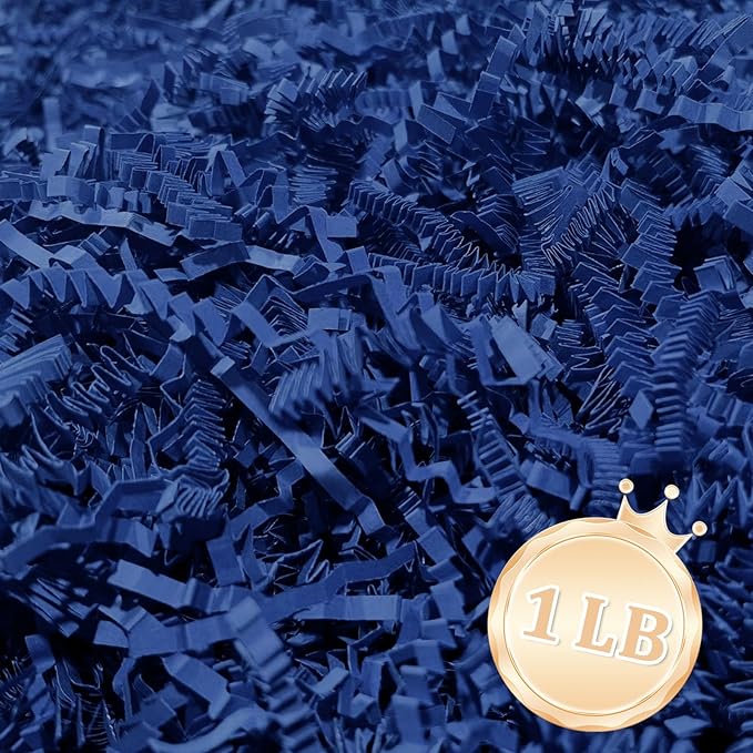1 LB Royal Blue Crinkle Cut Paper Shred Filler Great by Zankubom