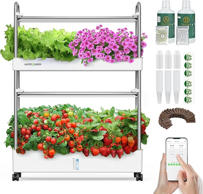 Ahopegarden Indoor Garden Hydroponics Growing System Kit: 60 Pods Vertical by Ahopegarden