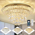 18 inch Crystal Gold Ceiling-Light Flush Mount by REDSTARLIGHTING