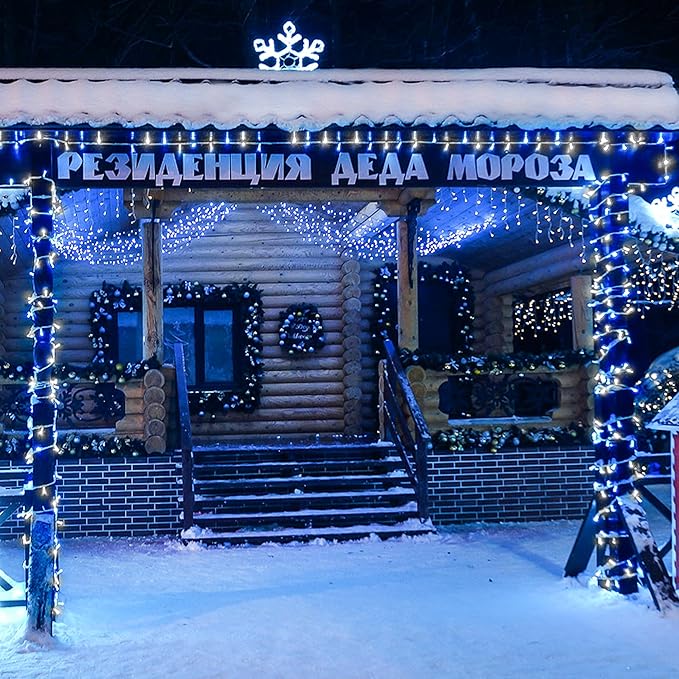 JMEXSUSS 500 LED Blue and White Christmas Lights, 8 Modes 163ft String Lights - Image 4