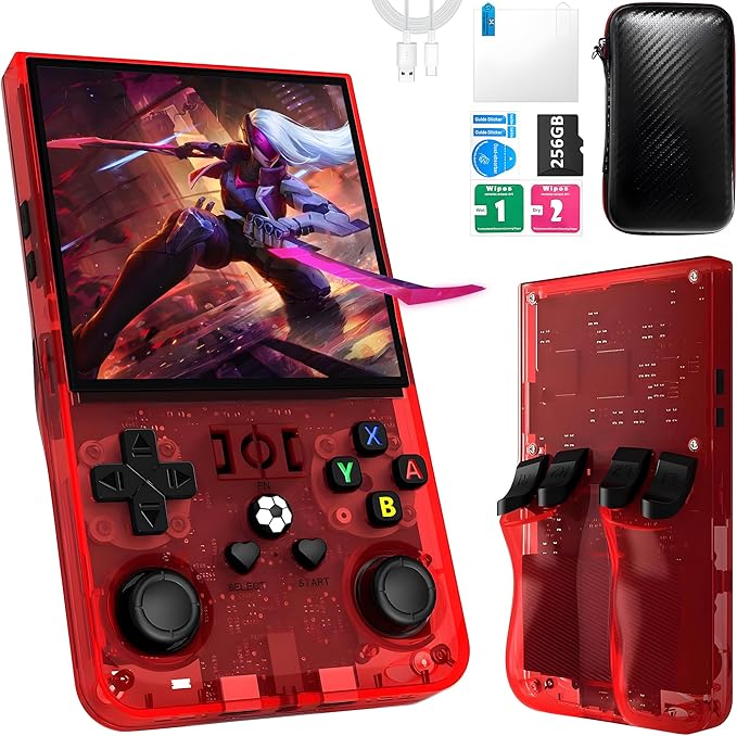 R36MAX Handheld Game Console, 40000+ Games Retro Gaming Console, 256GB TF Card by OROMVO