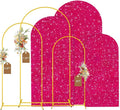 MODFUNS Metal Arch Backdrop Stand and Cover Set 6&6.6&7.2ft Hot Pink Sequins by MODFUNS