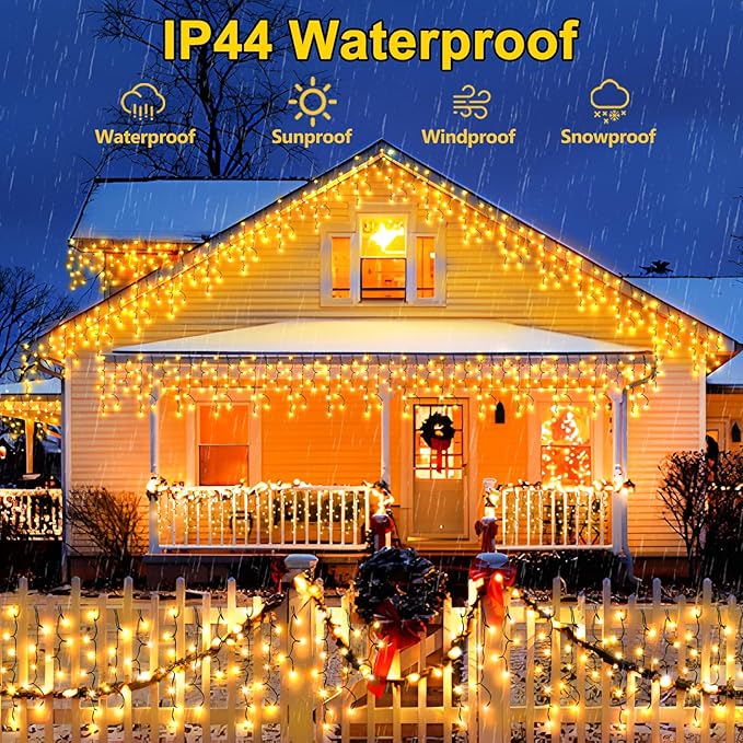 KNONEW 33FT 400 LED Christmas Lights Outdoor Black Wire String Lights - Image 6