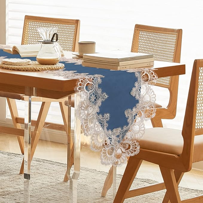 Vintage Lace Dining Table Runner, 108 Inches Macrame Coffee Table Runners - Image 2