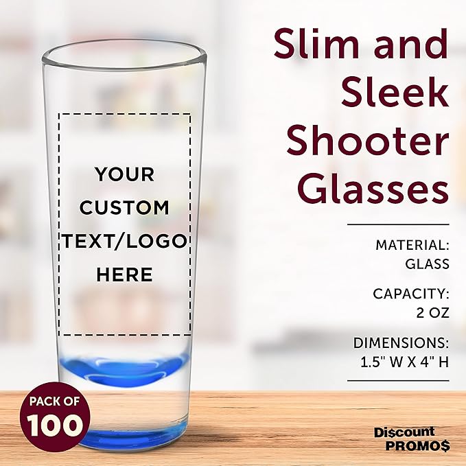 Custom Cordial Shooter Shot Glasses 2 oz. Set of 100, Personalized Bulk Pack - Image 4