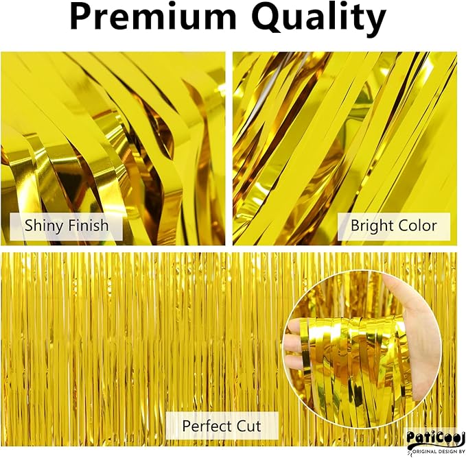 Christmas Decorations Gold Streamers Thicken 4 Pack 3.2 x 8.2 FT - Image 3