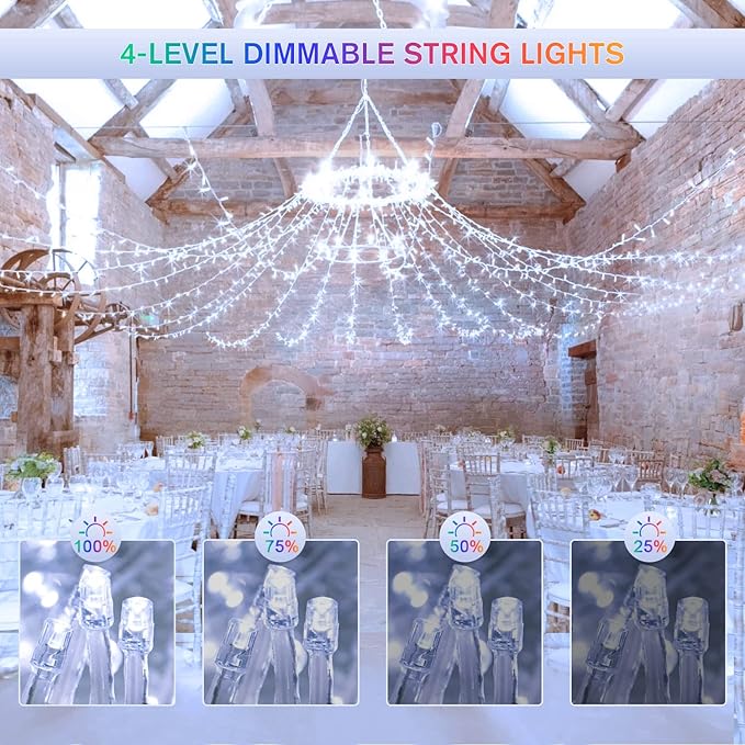 JMEXSUSS 500 LED Color Changing String Lights, 163FT White & Multicolor - Image 6