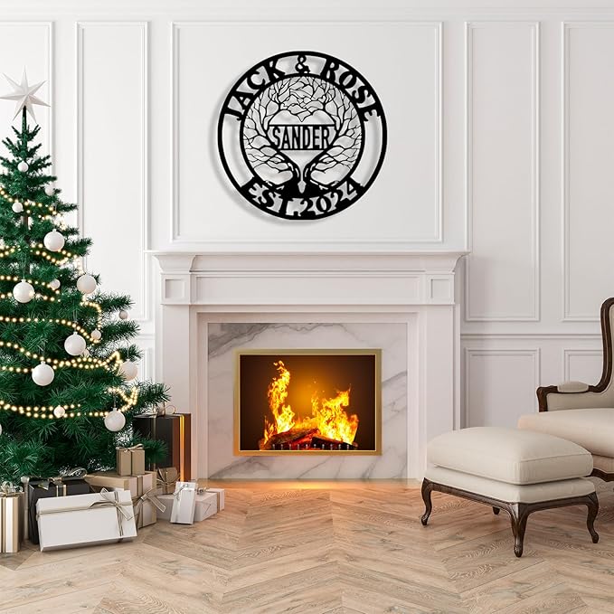 Personalized Tree of Life Metal Sign Wall Art Decor, Custom Wedding Gifts - Image 3