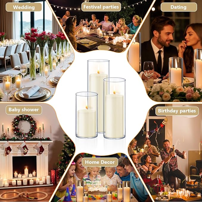 24 PCS Ivory White Pillar Candles - Image 4