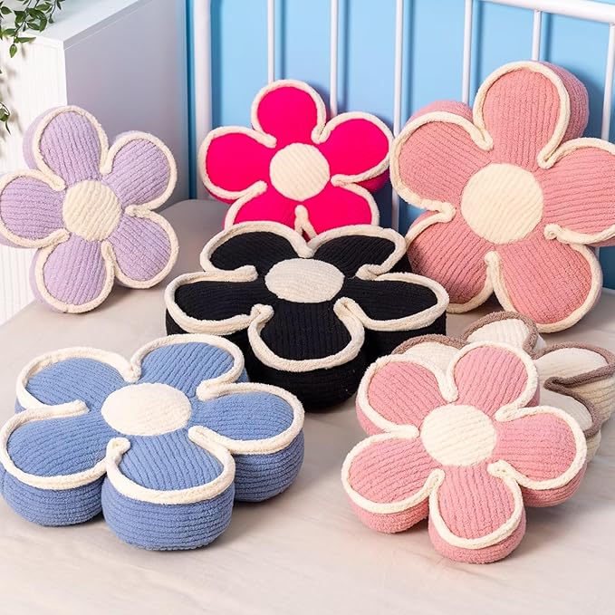 Soft Flower Shaped Floor Cushion, Plush Decorative Throw Pillow, Cute Seating - Image 7