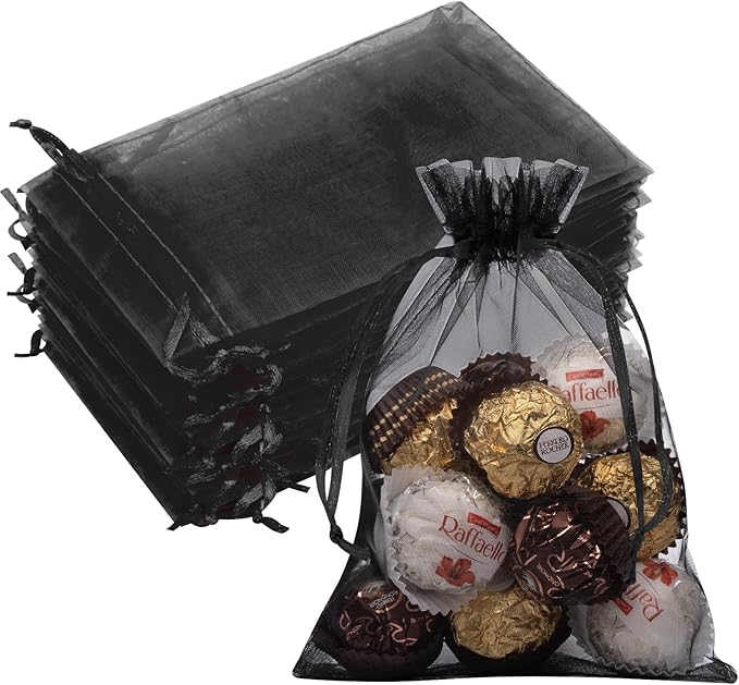 50 Pcs Organza Bags 5x7 Inch, Small Mesh Bags Drawstring Gift Pouches by CRWEETY