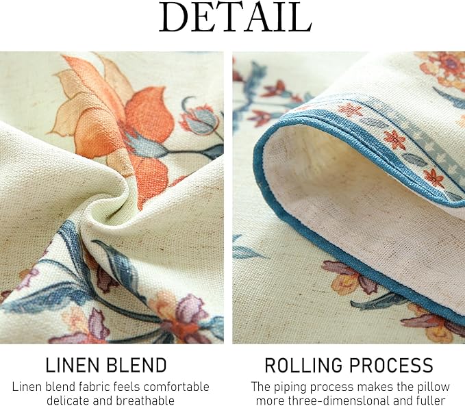ISAENNE Designer Light Green Linen Table Runner 102 Inches Long, French Floral - Image 5