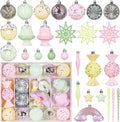 RoseCraft Christmas Ball Ornaments Set, 45 Pack Macaroon Plastic Shatterproof by RoseCraft