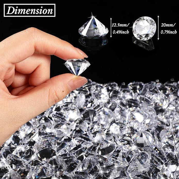 400 Pcs 0.8 Inch 20mm Clear Fake Diamonds Wedding Table Diamond Decor - Image 3