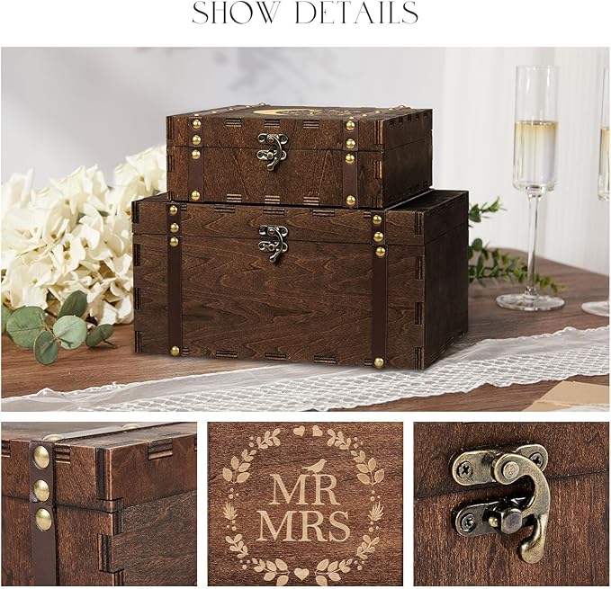 AW BRIDAL Large Mr and Mrs Wedding Keepsake Box - Image 3