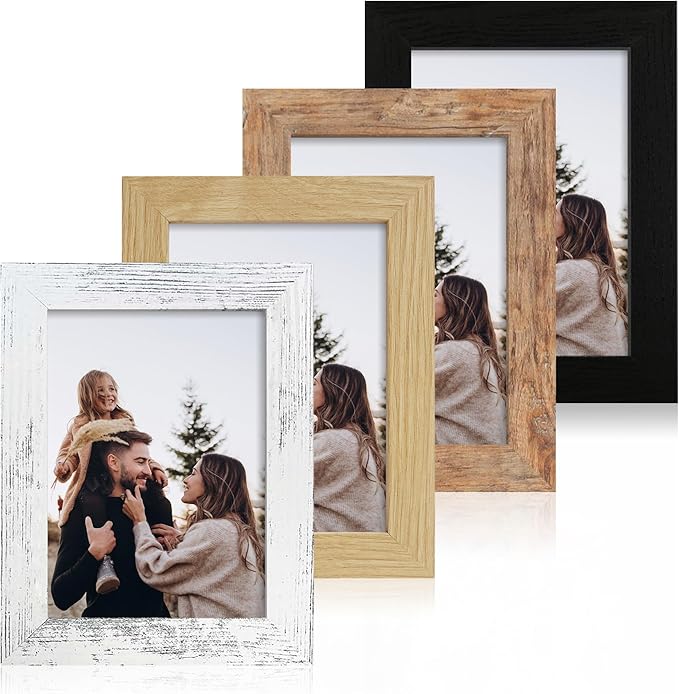 5x7 Picture Frame Set of 4, High Definition Real Glass 5 x 7 Photo Frames by iRahmen
